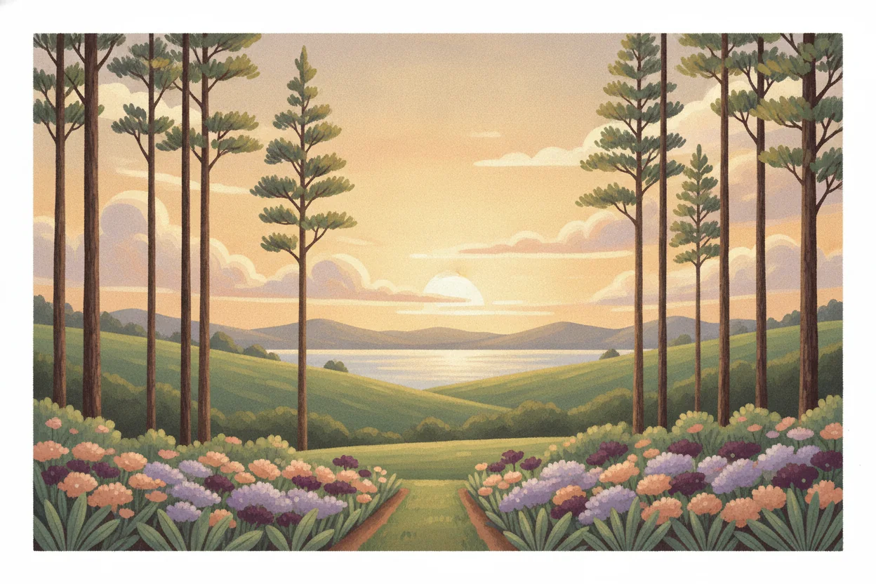 Illustration of the Arocarria garden estate